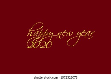 Vector illustration of a happy new year red and yellow collors place for the 2020 text