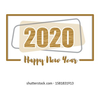 Vector Illustration - Happy New Year 2020 Text Design. 