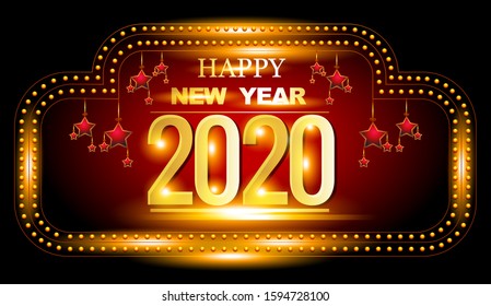 Vector illustration Happy New Year 2020