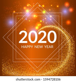 Vector illustration Happy New Year 2020