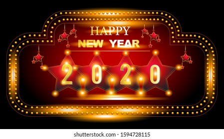 Vector illustration Happy New Year 2020
