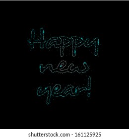 Vector illustration of happy new year text in sparkles