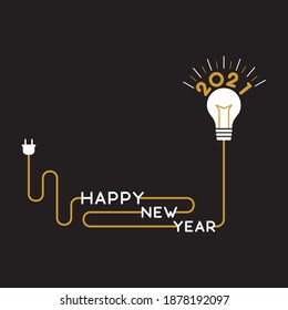 vector illustration of Happy new year 2021 greeting card design, new idea concept