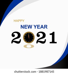 Vector Illustration . Happy New Year 2021.
