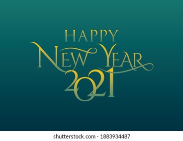 vector illustration of happy new year 2021 poster design