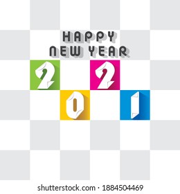vector illustration of happy new year 2021 poster design