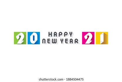 vector illustration of happy new year 2021 poster design