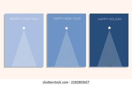 Vector illustration of happy new year. Marry christmas posters set. Posters with place for text. Marry christmas background for flayers and brochure