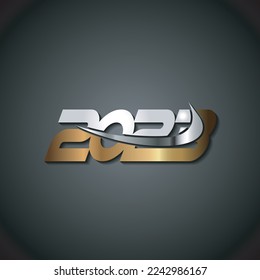 Vector illustration Happy New Year 2023 logo design with text, year number, business symbol

