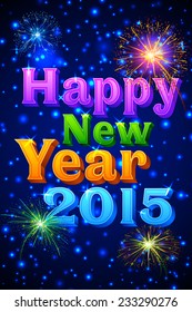 vector illustration of Happy New Year 2015