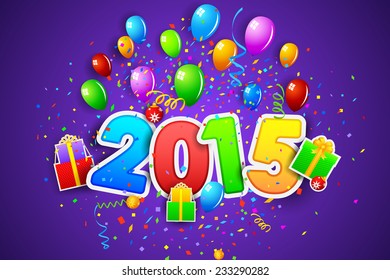 vector illustration of Happy New Year 2015