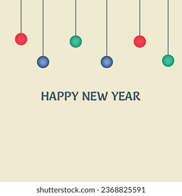 ilustración vectorial del año nuevo feliz con bolas de navidad