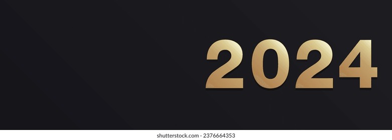 Vector Illustration, Happy new year 2023. Gold paper numbers on gray gradiant background, Holiday greeting card design.
