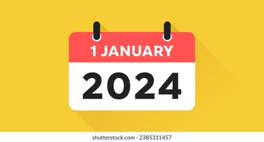 Vector illustration Happy new year 1 january 2024 celebration