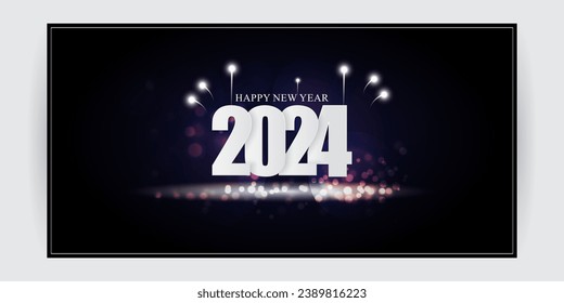 Vector illustration of Happy New Year social media feed template