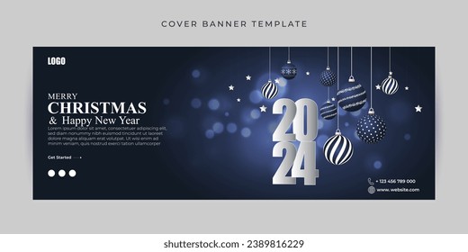 Vector illustration of Happy New Year social media feed template