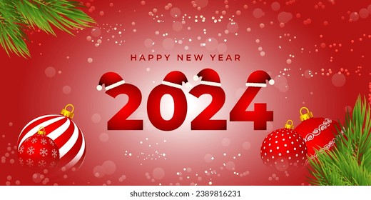 Vector illustration of Happy New Year social media feed template