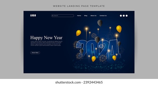 Vector illustration of Happy New Year social media feed template