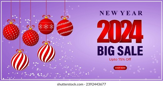 Vector illustration of Happy New Year Sale social media feed template