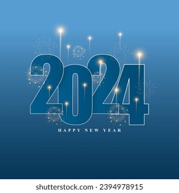 Vector illustration of Happy New Year social media feed template