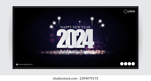 Vektorgrafik von Happy New Year Social Media Feed-Vorlage