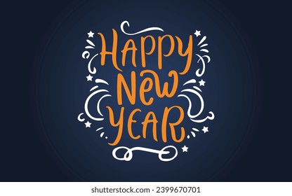 Ilustración vectorial de las letras de Año Nuevo Feliz