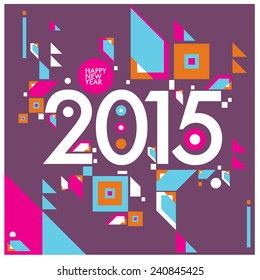 vector illustration happy new year poster cute colors