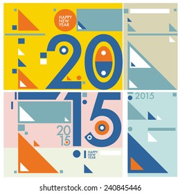 vector illustration happy new year poster vintage colors