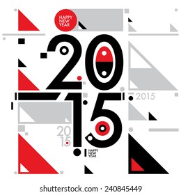 vector illustration happy new year poster 