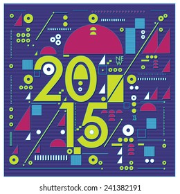 vector illustration happy new year poster 