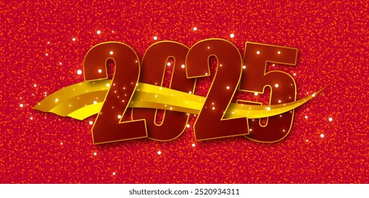 Vector illustration of Happy New Year 2025 social media feed template