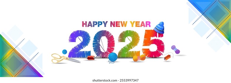 Vector illustration of Happy New year 2025 number.