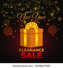 Ilustración vectorial de Feliz Año Nuevo Venta Plantilla de redes sociales