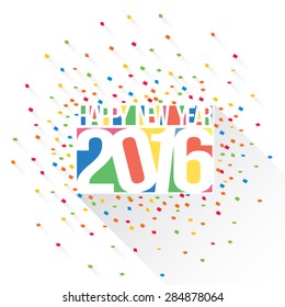 Vector illustration. Happy new year 2016 theme