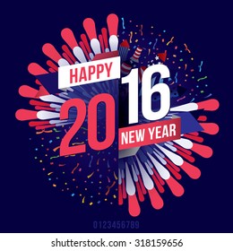 Vector illustration. Happy new year 2016 theme