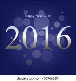 Vector illustration of Happy New Year 2016! Sequins on a blue background.