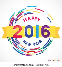 Vector illustration of Happy New Year 2016.