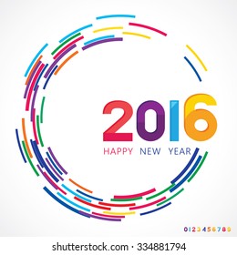 Vector illustration of Happy New Year 2016.