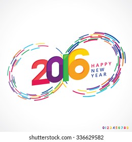 Vector illustration of Happy New Year 2016.