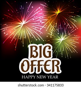 Vector Illustration of Happy new Year sale banner. 