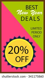 Vector Illustration of Happy new Year sale banner. 