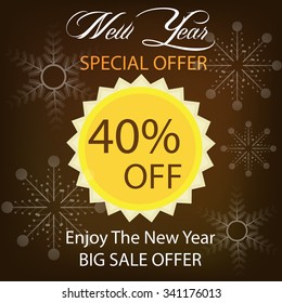 Vector Illustration of Happy new Year sale banner. 