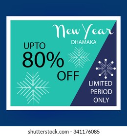 Vector Illustration of Happy new Year sale banner. 