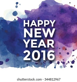 Vector illustration for happy new year with beautiful watercolor background .