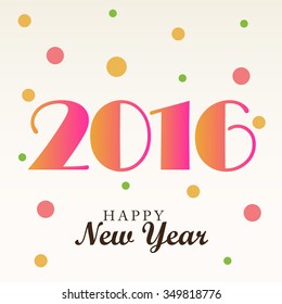 Vector illustration of Happy new year 2016. 