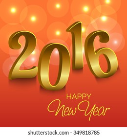 Vector illustration of Happy new year 2016. 