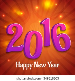 Vector illustration of Happy new year 2016. 