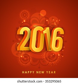 Vector Illustration of Happy New Year 2016 greeting card.