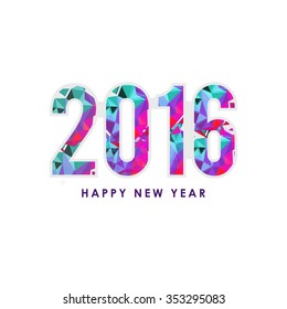 Vector Illustration of Happy New Year 2016 greeting card.