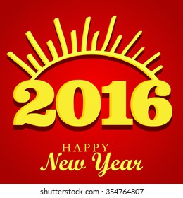 Vector illustration of Happy new year 2016 Text Design